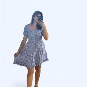 Japna Blue Floral Mini Dress